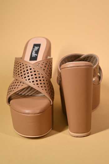 Miraki Criss Cross Strap Wedges 
