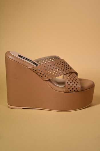 Shop Miraki Beige Criss Cross Strap Wedges Online at Aza Fashions Shop_Miraki_Beige Criss Cross Strap Wedges _Online_at_Aza_Fashions
