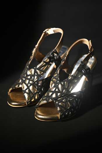 Miraki_Black Web Detailing Sling Back Heels _Online_at_Aza_Fashions