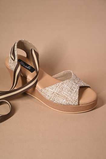 Miraki Beige Jute Tie Up Wedges at Aza Fashions Miraki_Beige Jute Tie Up Wedges _at_Aza_Fashions