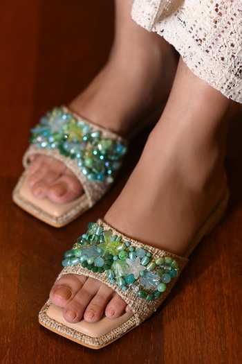 Miraki Sea Shell & Bead Embellished Flats 