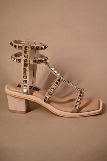 Shop Miraki Gold Studded Heels Online at Aza Fashions Shop_Miraki_Gold Studded Heels _Online_at_Aza_Fashions