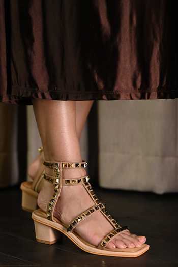 Buy Miraki Gold Studded Heels Buy_Miraki_Gold Studded Heels