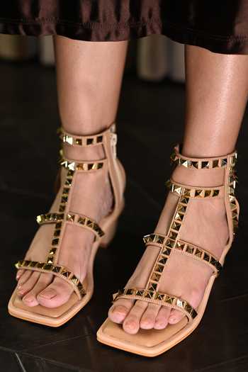 Miraki Gold Studded Heels 
