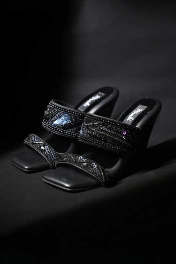 Miraki Bronze Dual Strap Handwork Wedges 