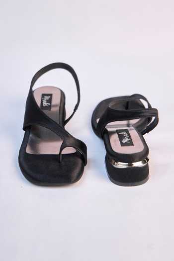 Miraki Black Minimal Sculpted Heels 