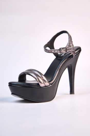 Buy_Miraki_Black Metallic Strap Heels _Online_at_Aza_Fashions
