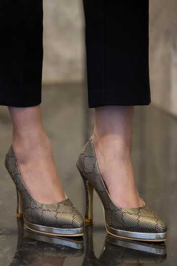 Miraki Brocade Black & Old Pump Heels 