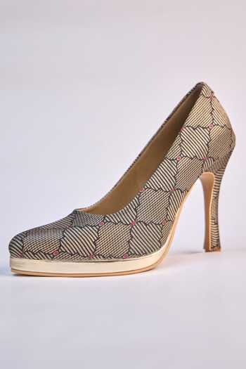 Miraki_Black Brocade And Old Pump Heels _Online_at_Aza_Fashions