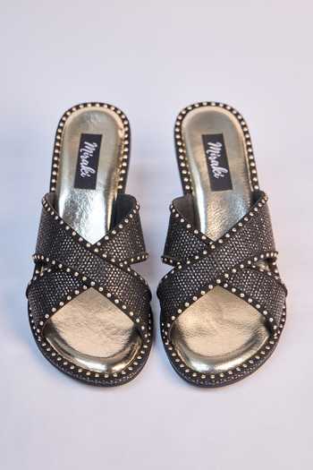 Shop_Miraki_Black Noir Studded Cross Strap Mules 