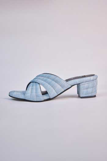 Miraki_Blue Light Denim Criss Cross Heels _Online_at_Aza_Fashions