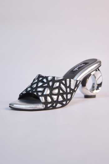 Buy_Miraki_Silver Webbed Heels _Online_at_Aza_Fashions