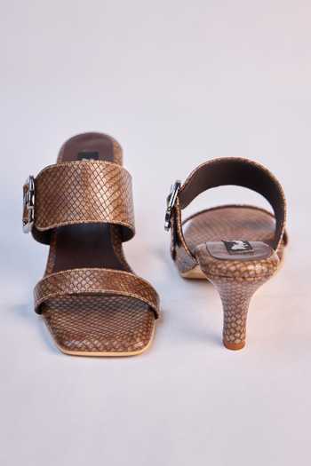 Miraki Textured Buckle Heels 