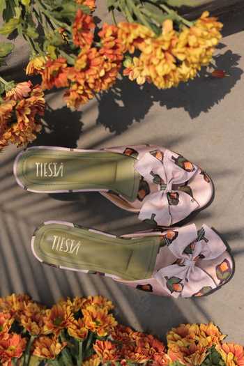 Buy_Tiesta_Pink Blush Bow Statement Block Heels _Online_at_Aza_Fashions
