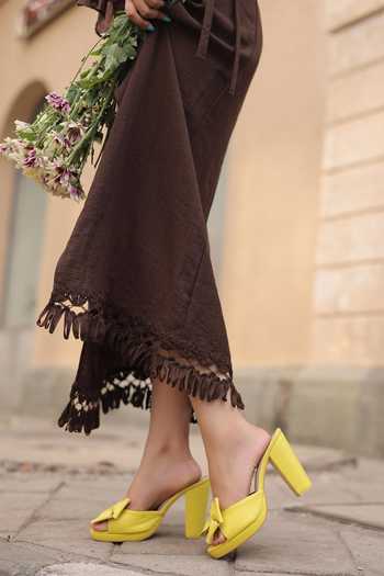 Buy_Tiesta_Mustard Yellow Bow Strap Block Heels _Online_at_Aza_Fashions