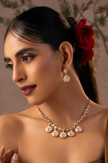 Swabhimann Polki Studded Necklace Set 