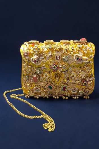 Shop Amaara Jewels Gold Amaara Khazana Antique Bag Shop_Amaara Jewels_Gold Amaara Khazana Antique Bag