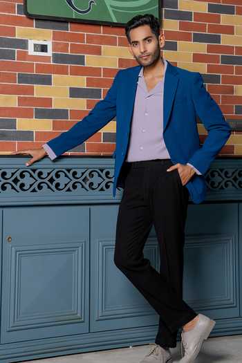 Shop_Hilo Design_Teal Blue Smart-casual Blazer Co-ord Set 