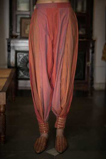 Shop Swatti Kapoor Orange , Handloom Beads, Gota Patti Hand Woven Stripped Jat Pant Online at Aza Fashions Shop_Swatti Kapoor_Orange , Handloom Beads, Gota Patti Hand Woven Stripped Jat Pant _Online_at_Aza_Fashions