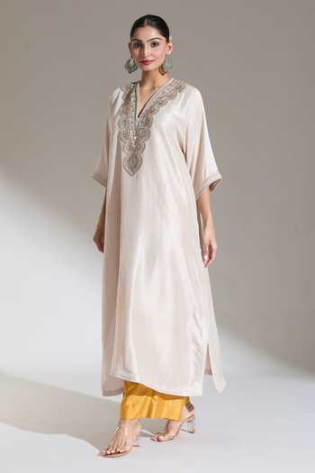 JAYANTI REDDY_Yellow Bright Plain Palazzo _at_Aza_Fashions