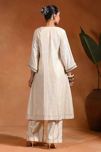 Rishi and Vibhuti Chaandni Striped Kurta & Pant Set 