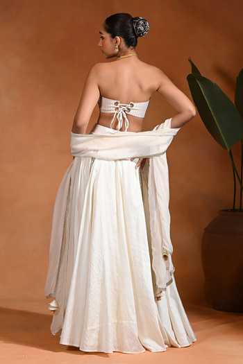 Rishi and Vibhuti Dilbar Embroidered Blouse Lehenga Set 