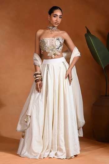 Rishi and Vibhuti Dilbar Embroidered Blouse Lehenga Set 