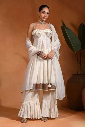 Rishi and Vibhuti Iraa Woven Anarkali Set 