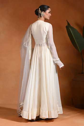 Rishi and Vibhuti Aabroo Lace Work Bodice Anarkali Set 
