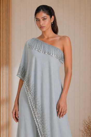 Babita Malkani Mint Aeris One Shoulder Embroidered Jumpsuit Online at Aza Fashions Babita Malkani_Mint Aeris One Shoulder Embroidered Jumpsuit _Online_at_Aza_Fashions