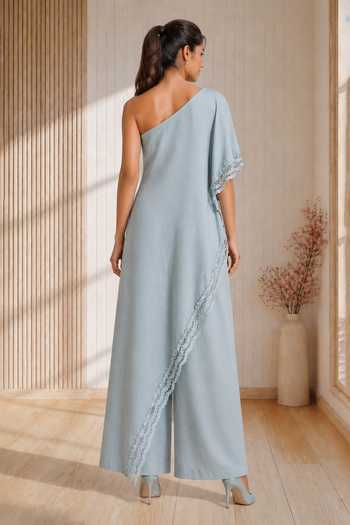 Babita Malkani Aeris One Shoulder Embroidered Jumpsuit 