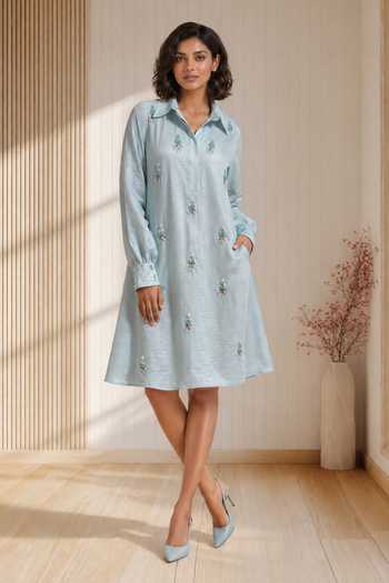 Babita Malkani Elara Beaded Embroidered Midi Dress 