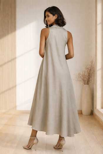 Babita Malkani Isadora Beaded Asymmetric Dress 