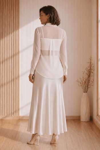 Babita Malkani Opal Embroidered Shirt & Skirt Set 
