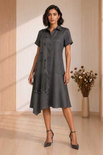 Babita Malkani Tova Placement Embroidered Dress 