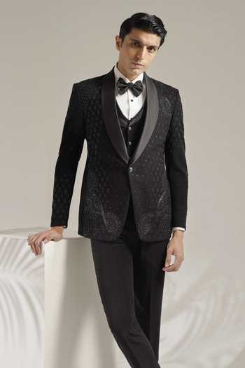 Buy ZOOP MEN Black , Satin, Lycra French Knot Embroidered Suit Set Online at Aza Fashions Buy_ZOOP MEN_Black , Satin, Lycra French Knot Embroidered Suit Set _Online_at_Aza_Fashions