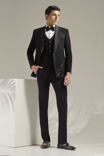 ZOOP MEN French Knot Embroidered Suit Set 