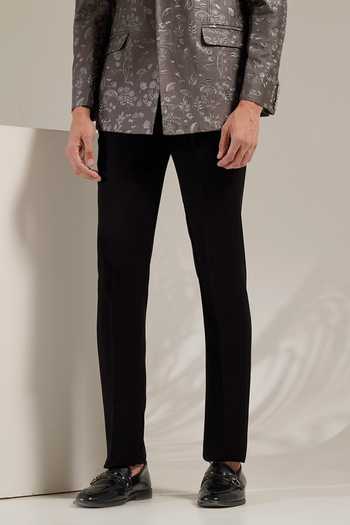 ZOOP MEN Grey Jacquard, Rayon Brooches Bandhgala With Trouser Online at Aza Fashions ZOOP MEN_Grey Jacquard, Rayon Brooches Bandhgala With Trouser _Online_at_Aza_Fashions