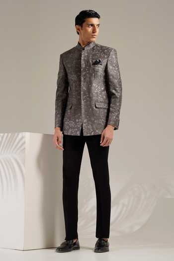 ZOOP MEN Jacquard Bandhgala With Trouser 