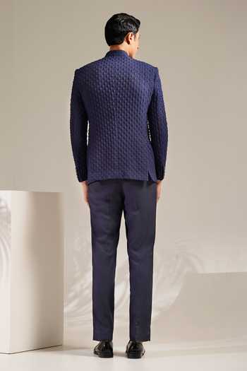 ZOOP MEN Quilted Jacquard Bandhgala With Trouser 