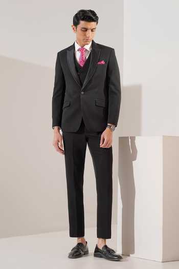 ZOOP MEN Jacquard Tuxedo Jacket & Trouser Set 