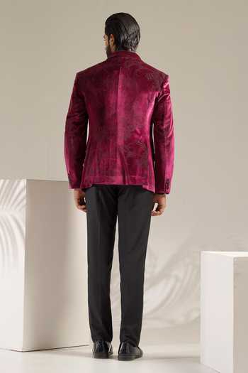 ZOOP MEN Velvet Tuxedo Jacket & Pant Set 