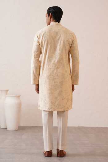 ZOOP MEN Zari Embroidered Cotton Kurta & Pant Set 