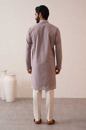 ZOOP MEN Tonal Embroidered Kurta Set 