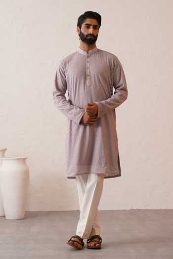 ZOOP MEN Tonal Embroidered Kurta Set 