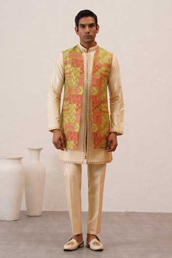 ZOOP MEN Two Tone Bundi Kurta Set 