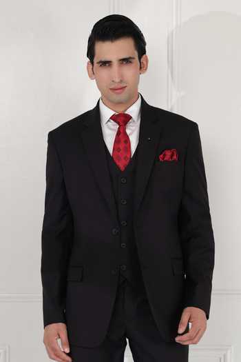 Buy ZOOP MEN Black Satin, Notch Lapel Suit Trouser Set Online at Aza Fashions Buy_ZOOP MEN_Black Satin, Notch Lapel Suit Trouser Set _Online_at_Aza_Fashions