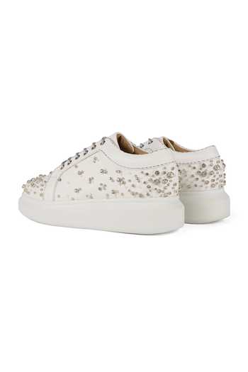 Anaar White Celeste Classic Sneakers at Aza Fashions Anaar_White Celeste Classic Sneakers _at_Aza_Fashions