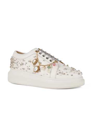 Shop Anaar White Celeste Classic Sneakers Shop_Anaar_White Celeste Classic Sneakers