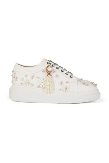 Buy Anaar White Punk Daisies Classic Sneakers Buy_Anaar_White Punk Daisies Classic Sneakers